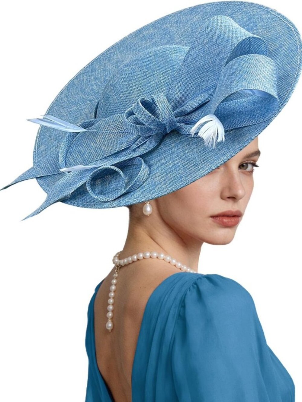 Elegant Wide Brim Fascinator Hat for Women | Tea Party, Derby, Wedding Headwear